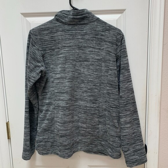 Mountain Hardwear Women's full zip long sleeve fleece black gray hiking shirt - Picture 2 of 4